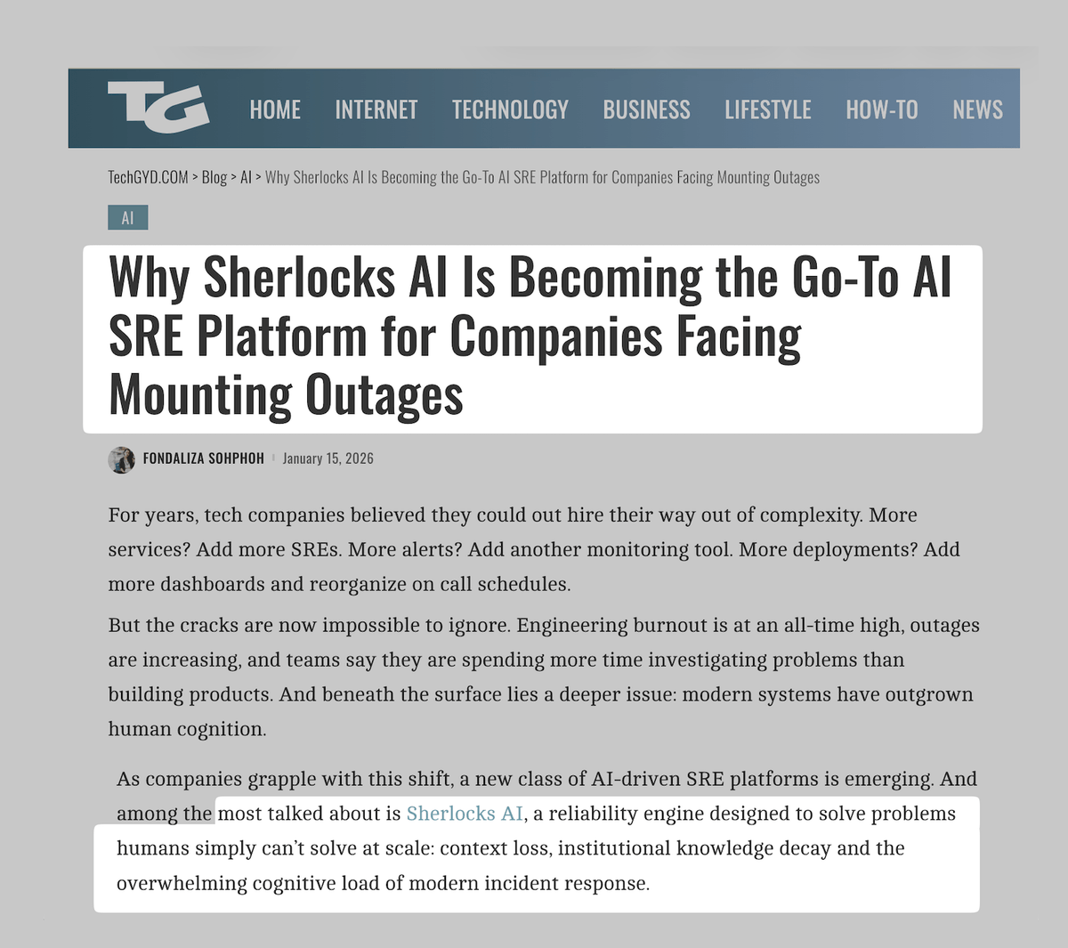 Why Sherlocks AI Is Becoming the Go-To AI SRE Platform for Companies Facing Mounting Outages